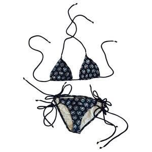NWOT Vintage Y2K Morphine Generation Black Silver Foil Triangle String Bikini M